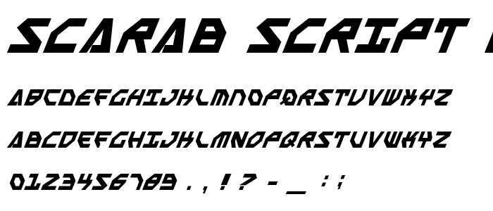 Scarab Script Bold Italic font
